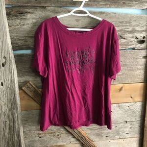 PLUS Size 4XL Burgundy Graphic Print T-shirt